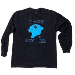 Rare Panther Black Long Sleeve Mens Shirt Size M